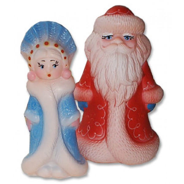 Набор резиновых игрушек Рождество Дед Мороз,Снегурочка  СИ-100
