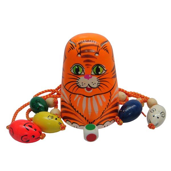 Деревянная игра Кошки-мышки.Игра (Рыжая кошка) (RNToys) Д-556
