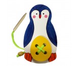Деревянная игра Пингвин с яйцом шнуровка (RNToys) Ш-110