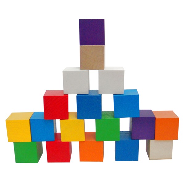 Деревянные кубики цветные (18 шт.) (RNToys) Д-635