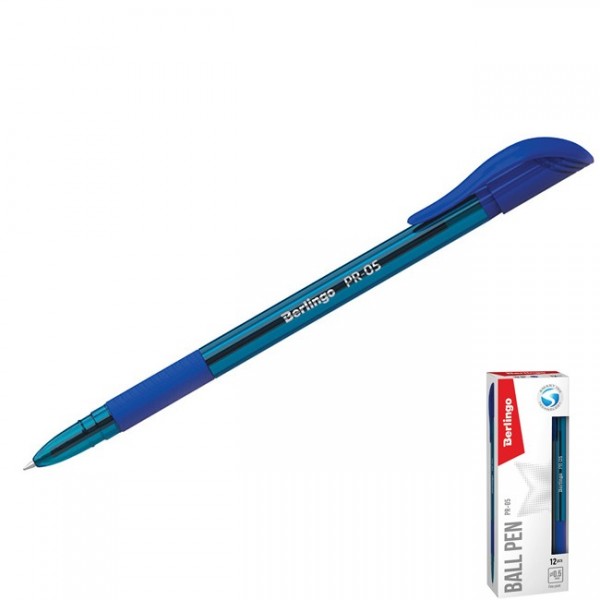 Ручка шарик синий Berlingo PR-05 0,5мм, грип CBp_50362