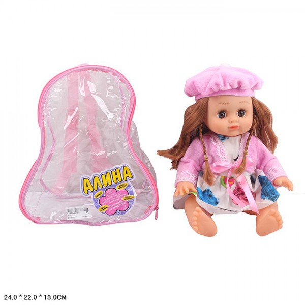 Кукла 7637 Алина в рюкзаке.