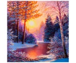 Набор для творчества Алмазная мозаика  Зимний рассвет 20х20 см НД-5852